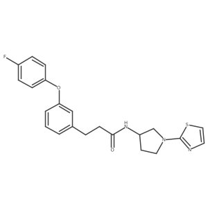 3-(3-(4-fluorophenoxy)phenyl)-N-(1-(thiazol-2-yl)pyrrolidin-3-yl)propanamide Structure