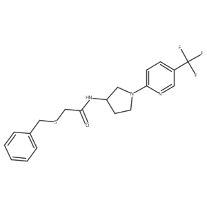 2-(benzylthio)-N-(1-(5-(trifluoromethyl)pyridin-2-yl)pyrrolidin-3-yl)acetamide结构式