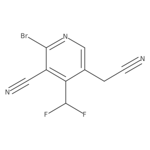 2-Bromo-5-(cyanomethyl)-4-(difluoromethyl)nicotinonitrile Structure