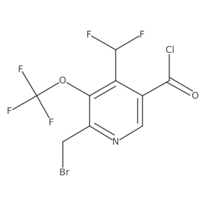 2-(Bromomethyl)-4-(difluoromethyl)-3-(trifluoromethoxy)pyridine-5-carbonyl chloride结构式