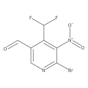 6-Bromo-4-(difluoromethyl)-5-nitronicotinaldehyde结构式