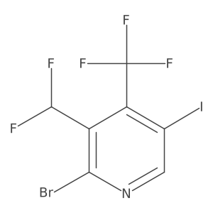 2-Bromo-3-(difluoromethyl)-5-iodo-4-(trifluoromethyl)pyridine结构式