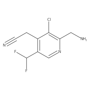 2-(Aminomethyl)-3-chloro-5-(difluoromethyl)pyridine-4-acetonitrile结构式