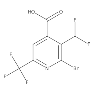 2-Bromo-3-(difluoromethyl)-6-(trifluoromethyl)isonicotinic acid结构式