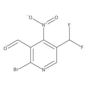 2-Bromo-5-(difluoromethyl)-4-nitronicotinaldehyde Structure
