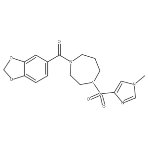 benzo[d][1,3]dioxol-5-yl(4-((1-methyl-1H-imidazol-4-yl)sulfonyl)-1,4-diazepan-1-yl)methanone Structure