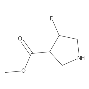 rac-methyl (3R,4R)-4-fluoropyrrolidine-3-carboxylate结构式