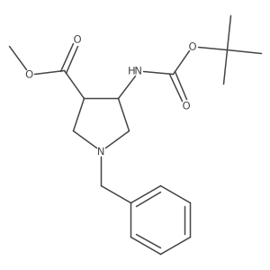 Methyl (3R,4R)-1-benzyl-4-((tert-butoxycarbonyl)amino)pyrrolidine-3-carboxylate结构式