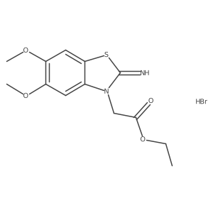 ethyl 2-(2-imino-5,6-dimethoxybenzo[d]thiazol-3(2H)-yl)acetate hydrobromide结构式
