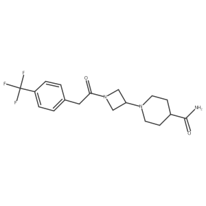 1-(1-(2-(4-(Trifluoromethyl)phenyl)acetyl)azetidin-3-yl)piperidine-4-carboxamide结构式