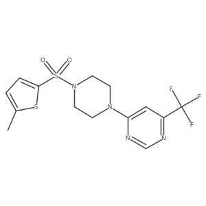 4-(4-((5-Methylthiophen-2-yl)sulfonyl)piperazin-1-yl)-6-(trifluoromethyl)pyrimidine Structure
