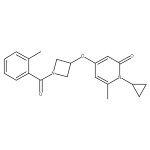 1-cyclopropyl-6-methyl-4-((1-(2-methylbenzoyl)azetidin-3-yl)oxy)pyridin-2(1H)-one结构式
