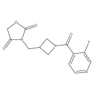 3-((1-(3-Fluoroisonicotinoyl)azetidin-3-yl)methyl)oxazolidine-2,4-dione Structure