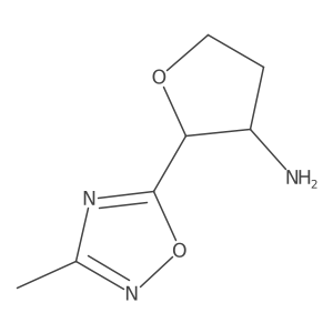 rac-(2R,3S)-2-(3-methyl-1,2,4-oxadiazol-5-yl)oxolan-3-amine结构式