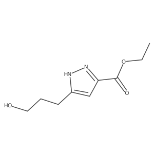 ethyl 5-(3-hydroxypropyl)-1H-pyrazole-3-carboxylate结构式