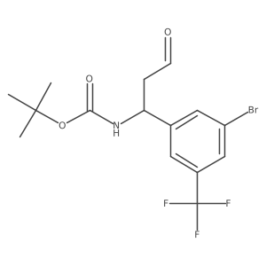 tert-butyl N-[(1R)-1-[3-bromo-5-(trifluoromethyl)phenyl]-3-oxopropyl]carbamate结构式