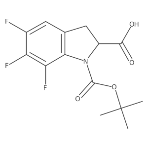 1-[(tert-butoxy)carbonyl]-5,6,7-trifluoro-2,3-dihydro-1H-indole-2-carboxylic acid结构式