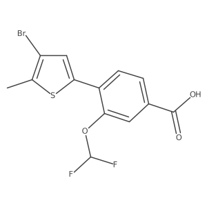4-(4-Bromo-5-methylthiophen-2-yl)-3-(difluoromethoxy)benzoic acid结构式