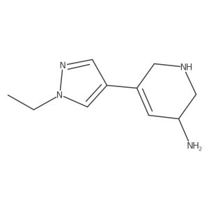 5-(1-ethyl-1H-pyrazol-4-yl)-1,2,3,6-tetrahydropyridin-3-amine结构式