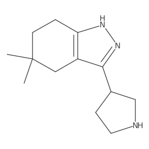 5,5-dimethyl-3-(pyrrolidin-3-yl)-4,5,6,7-tetrahydro-1H-indazole结构式