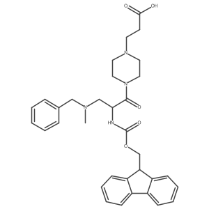 3-(4-{3-[benzyl(methyl)amino]-2-({[(9H-fluoren-9-yl)methoxy]carbonyl}amino)propanoyl}piperazin-1-yl)propanoic acid Structure