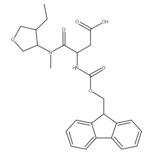 3-[(4-ethyloxolan-3-yl)(methyl)carbamoyl]-3-({[(9H-fluoren-9-yl)methoxy]carbonyl}amino)propanoic acid结构式
