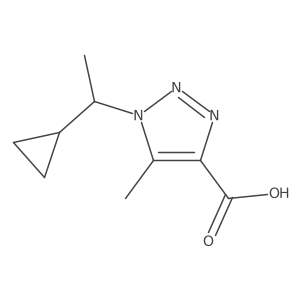 1-(1-cyclopropylethyl)-5-methyl-1H-1,2,3-triazole-4-carboxylic acid结构式