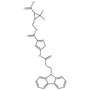3-({[5-({[(9H-fluoren-9-yl)methoxy]carbonyl}amino)-1,2-oxazol-3-yl]formamido}methyl)-2,2-difluorocyclopropane-1-carboxylic acid Structure