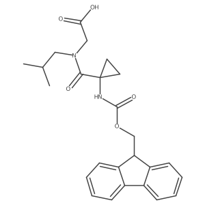 2-{1-[1-({[(9H-fluoren-9-yl)methoxy]carbonyl}amino)cyclopropyl]-N-(2-methylpropyl)formamido}acetic acid结构式