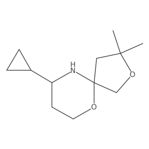 9-Cyclopropyl-3,3-dimethyl-2,6-dioxa-10-azaspiro[4.5]decane结构式