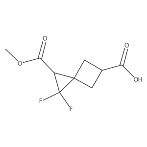 1,1-Difluoro-2-(methoxycarbonyl)spiro[2.3]hexane-5-carboxylic acid Structure
