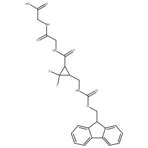 rac-2-(2-{[(1R,3S)-3-[({[(9H-fluoren-9-yl)methoxy]carbonyl}amino)methyl]-2,2-difluorocyclopropyl]formamido}acetamido)acetic acid结构式
