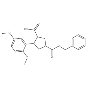 rac-(3R,4S)-1-[(benzyloxy)carbonyl]-4-(2,5-dimethoxyphenyl)pyrrolidine-3-carboxylic acid Structure