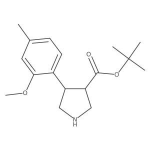 rac-tert-butyl (3R,4S)-4-(2-methoxy-4-methylphenyl)pyrrolidine-3-carboxylate结构式