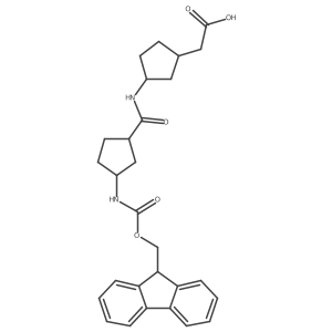 rac-2-[(1R,3S)-3-[3-({[(9H-fluoren-9-yl)methoxy]carbonyl}amino)cyclopentaneamido]cyclopentyl]acetic acid Structure
