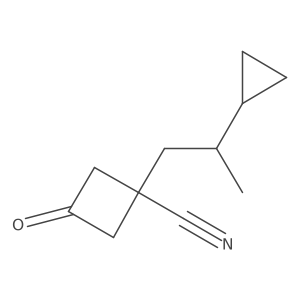 1-(2-Cyclopropylpropyl)-3-oxocyclobutane-1-carbonitrile Structure