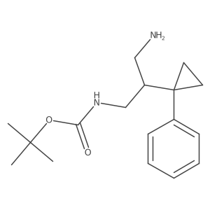 tert-butyl N-[3-amino-2-(1-phenylcyclopropyl)propyl]carbamate结构式