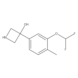 3-[3-(Difluoromethoxy)-4-methylphenyl]azetidin-3-ol结构式