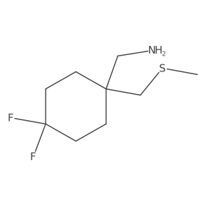 {4,4-Difluoro-1-[(methylsulfanyl)methyl]cyclohexyl}methanamine Structure