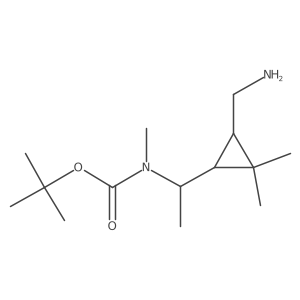tert-butyl N-{1-[3-(aminomethyl)-2,2-dimethylcyclopropyl]ethyl}-N-methylcarbamate结构式