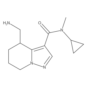 4-(aminomethyl)-N-cyclopropyl-N-methyl-4H,5H,6H,7H-pyrazolo[1,5-a]pyridine-3-carboxamide结构式
