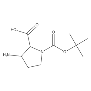 (2S,3R)-3-Amino-1-(tert-butoxycarbonyl)pyrrolidine-2-carboxylic acid Structure