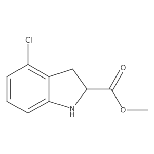 4-Chloroindoline-2(r/s)-carboxylic acid methyl ester结构式
