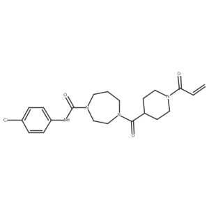 N-(4-Chlorophenyl)-4-(1-prop-2-enoylpiperidine-4-carbonyl)-1,4-diazepane-1-carboxamide结构式