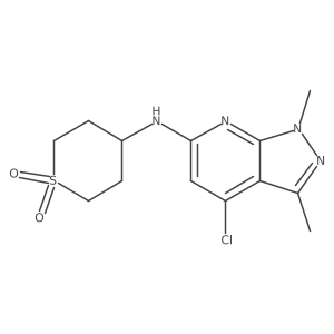 Cc1nn(C)c2nc(NC3CCS(=O)(=O)CC3)cc(Cl)c12结构式