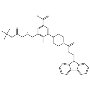 3-({[2-(tert-butoxy)-2-oxoethyl]amino}methyl)-5-(4-{[(9H-fluoren-9-yl)methoxy]carbonyl}piperazin-1-yl)-4-methylbenzoic acid Structure