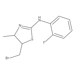 5-(bromomethyl)-N-(2-fluorophenyl)-4-methyl-4,5-dihydro-1,3-thiazol-2-amine结构式