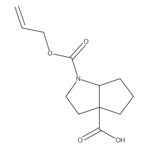 rac-(3aR,6aS)-1-[(prop-2-en-1-yloxy)carbonyl]-octahydrocyclopenta[b]pyrrole-3a-carboxylic acid结构式