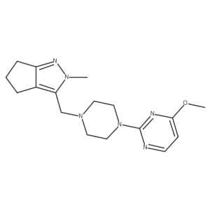 4-methoxy-2-[4-({2-methyl-2H,4H,5H,6H-cyclopenta[c]pyrazol-3-yl}methyl)piperazin-1-yl]pyrimidine结构式
