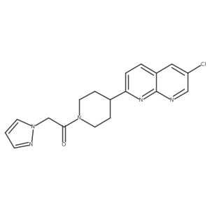 1-[4-(6-chloro-1,8-naphthyridin-2-yl)piperidin-1-yl]-2-(1H-pyrazol-1-yl)ethan-1-one结构式